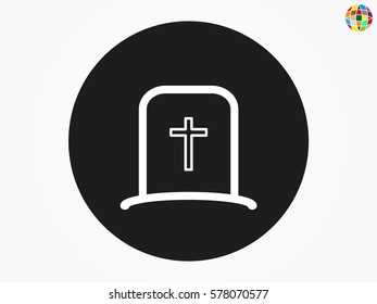 cemetery, headstone, icon, vector illustration eps10