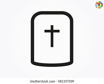 cemetery, headstone, icon, vector illustration eps10