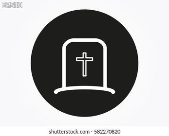 cemetery, headstone, icon, vector illustration eps10