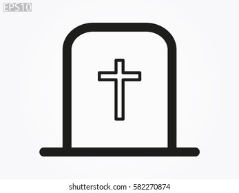 cemetery, headstone, icon, vector illustration eps10
