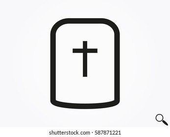 cemetery, headstone, icon, vector illustration eps10