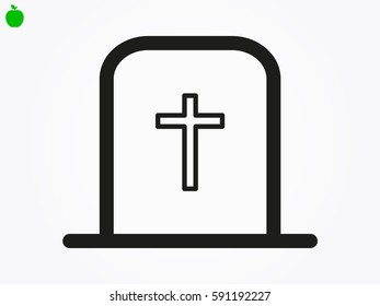 cemetery, headstone, icon, vector illustration eps10
