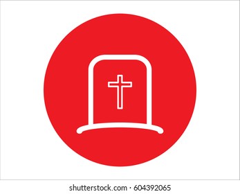 cemetery, headstone, icon, vector illustration eps10