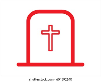 cemetery, headstone, icon, vector illustration eps10