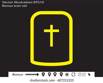 cemetery, headstone, icon, vector illustration eps10