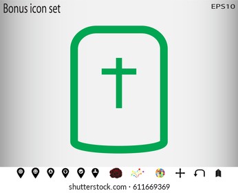 cemetery, headstone, icon, vector illustration eps10