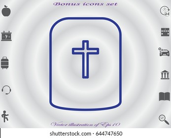 cemetery, headstone, icon, vector illustration eps10