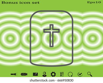 cemetery, headstone, icon, vector illustration eps10