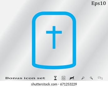 cemetery, headstone, icon, vector illustration eps10