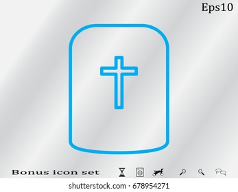 cemetery, headstone, icon, vector illustration eps10