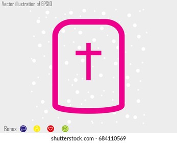 cemetery, headstone, icon, vector illustration eps10