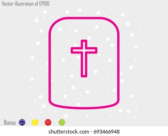 cemetery, headstone, icon, vector illustration eps10