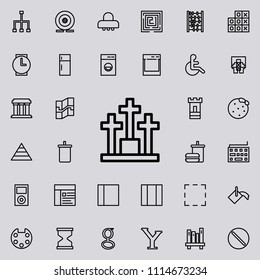 cemetery icon. Detailed set of minimalistic line icons. Premium graphic design. One of the collection icons for websites, web design, mobile app on colored background