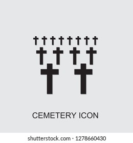 cemetery icon . Editable filled cemetery icon from war. Trendy cemetery icon for web and mobile.