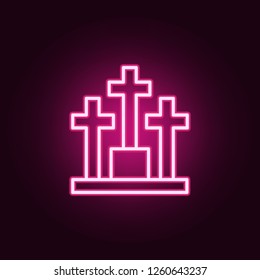 cemetery icon. Elements of web in neon style icons. Simple icon for websites, web design, mobile app, info graphics