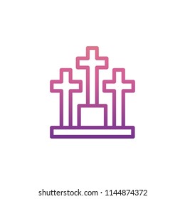 cemetery icon in gradient style on white background