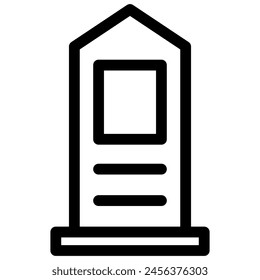 cemetery icon illustration with outline style