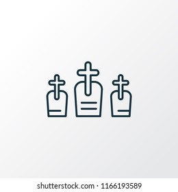 Cemetery icon line symbol. Premium quality isolated rip element in trendy style.