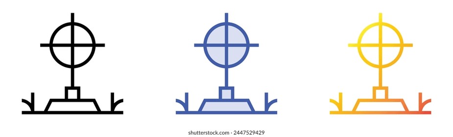 cemetery icon. Linear, Blue Fill and Gradient Style Design Isolated On White Background