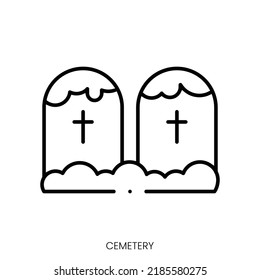 cemetery icon. Linear style sign isolated on white background. Vector illustration