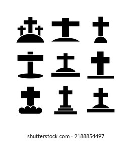 cemetery  icon or logo isolated sign symbol vector illustration - high quality black style vector icons
