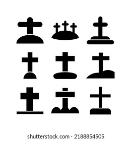 cemetery  icon or logo isolated sign symbol vector illustration - high quality black style vector icons
