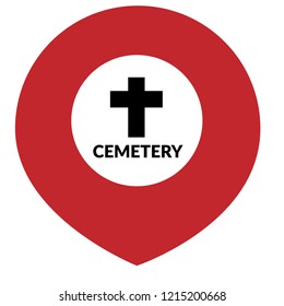 cemetery icon and map pin
