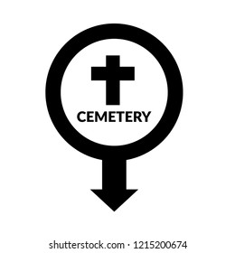 cemetery icon and map pin