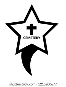 cemetery icon and map pin