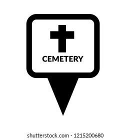 cemetery icon and map pin