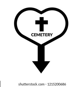 cemetery icon and map pin