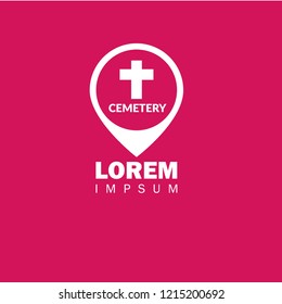 cemetery icon and map pin