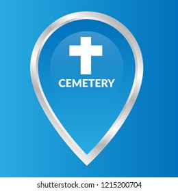 cemetery icon and map pin