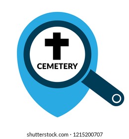 cemetery icon and map pin