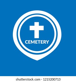 cemetery icon and map pin