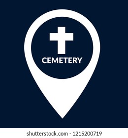 cemetery icon and map pin