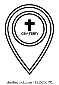 cemetery icon and map pin