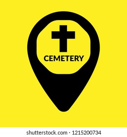 cemetery icon and map pin