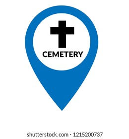 cemetery icon and map pin