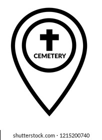 cemetery icon and map pin