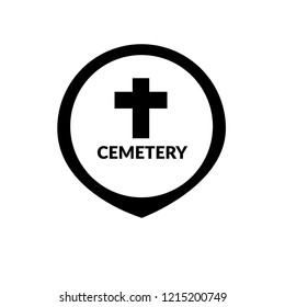 cemetery icon and map pin