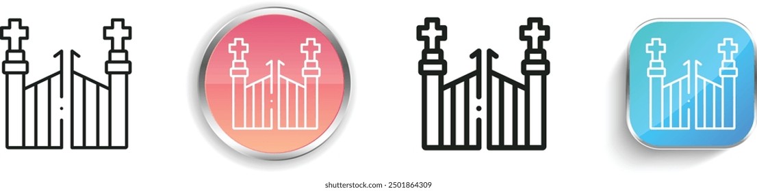 cemetery icon. Thin Linear, Regular and Button Style Design Isolated On White Background