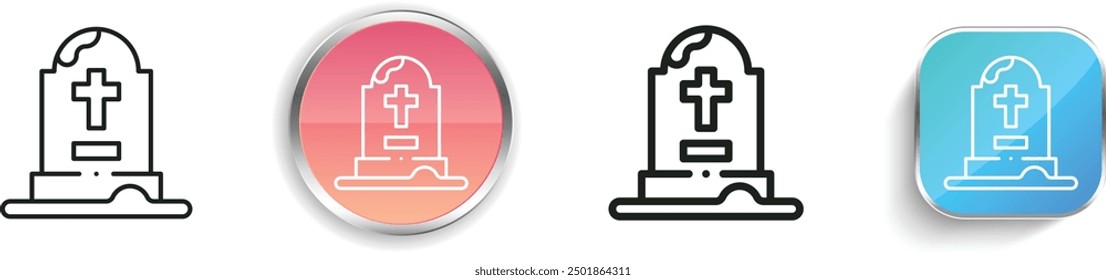 cemetery icon. Thin Linear, Regular and Button Style Design Isolated On White Background