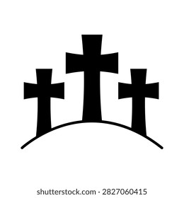Cemetery icon vector. Graveyard illustration sign. Memorial ground symbol. Funeral remembrance logo or mark.