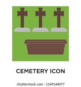 Cemetery icon vector isolated on white background for your web and mobile app design, Cemetery logo concept
