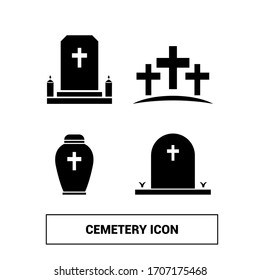 Cemetery iconS. Basic solid image.