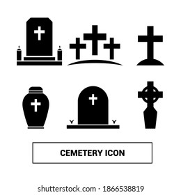 Cemetery icons. Basic solid image.