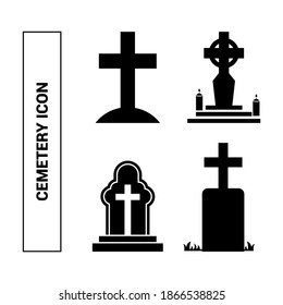 Cemetery icons. Basic solid image.