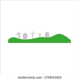 cemetery, illustration for web and mobile design.