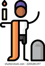Friedhof-Einzeldesign-Element Stockillustration. Vektorgrafik auf weißem Hintergrund
